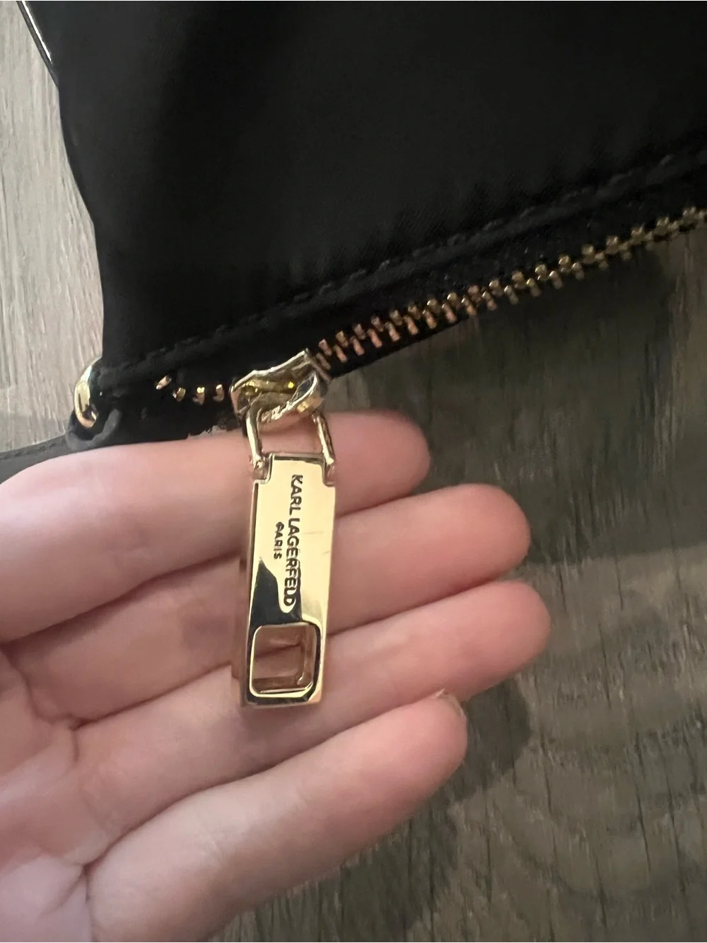 Karl Lagerfeld Black Nylon Crossbody with Patent Bow Accent